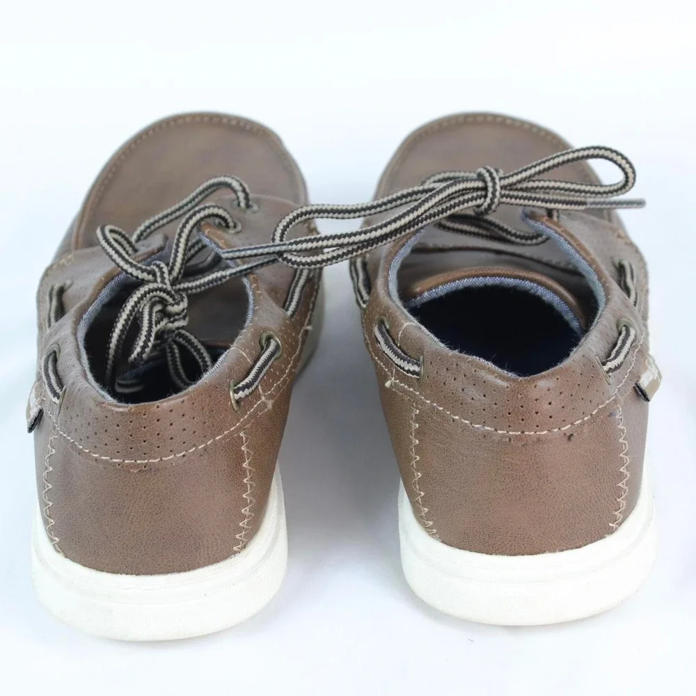 American Eagle Brown Leather‎ Boat Shoes Boys Size 1